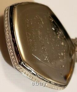 Gruen Precision PINTAGON 17J. Engraved movement fancy dial 18K solid gold 1926