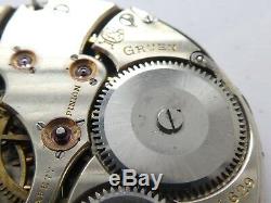 Gruen Swiss Watch jewels High grade POCKET WATCH MOVEMENT not works (X27)