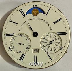 H R Ekegren Retrograde Calendar Moon Phase High Grade Complicated Watch Movement