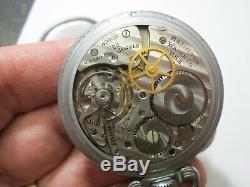 HAMILTON 22J WWII MILITARY BLACK DIAL RUNNING 4992B MOVEMENT Pocket Watch 52mm