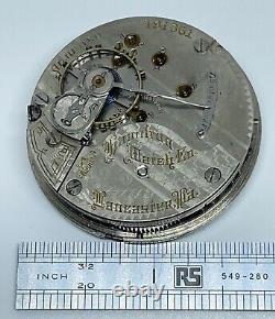 HAMILTON POCKET WATCH MOVEMENT Lancaster PA USA 1903 18s 21 Jewels Runs