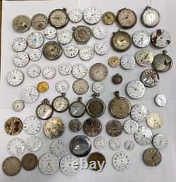 HUGE Pocket Watch Repairman/Makers Dream Lot Movement Parts/Repair QNA3