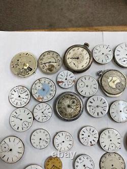 HUGE Pocket Watch Repairman/Makers Dream Lot Movement Parts/Repair QNA3