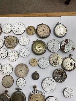 HUGE Pocket Watch Repairman/Makers Dream Lot Movement Parts/Repair QNA3