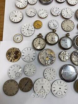 HUGE Pocket Watch Repairman/Makers Dream Lot Movement Parts/Repair QNA3