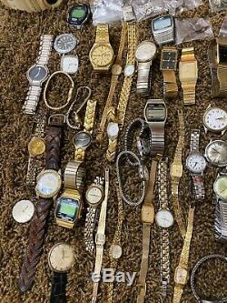 HUGE Watchmaker Estate Lot Vintage Pocket Watch Movements Dials & 88 Lbs Watches