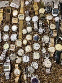 HUGE Watchmaker Estate Lot Vintage Pocket Watch Movements Dials & 88 Lbs Watches