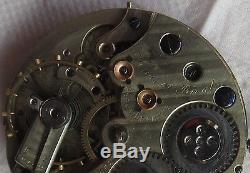 Haas & Privat Chaux de Fonds pocket watch movement & enamel dial 45 mm stem to 3