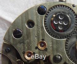 Haas & Privat Chaux de Fonds pocket watch movement & enamel dial 45 mm stem to 3