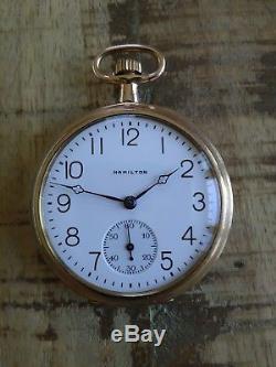 Hamilton 12s Pocket Watch, 19 jewels, ADJUSTED 5 POSITIONS, 900 movement