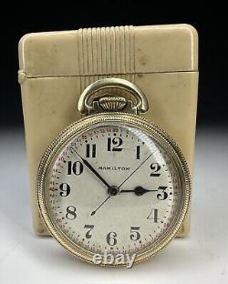 Hamilton 1941 4992b Hacking Military Movement Pocket Watch With Box Running