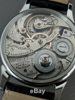 Hamilton 900 Wristwatch. 19 jewels. Pocket watch movement conversion. R