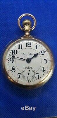Hamilton 940 21 Jewel 18s railroad Pocket watch 1910 date 2 tone movement
