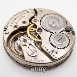 Hamilton Cal. 974 Model 2 16-Size 17-Jewel Antique Pocket Watch Movement, Runs