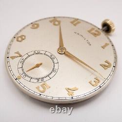Hamilton Grade 921 10-Size 21-Jewel Antique Pocket Watch Movement, Keeps Time