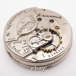 Hamilton Grade 924 Model 1 18-Size 17-Jewel Antique Pocket Watch Movement