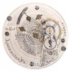 Hamilton Grade 924 Model 1 18-Size 17-Jewel Antique Pocket Watch Movement, Runs