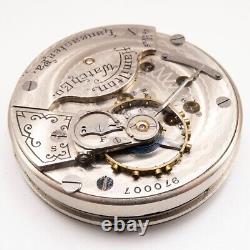 Hamilton Grade 924 Model 1 18-Size 17-Jewel Antique Pocket Watch Movement, Runs