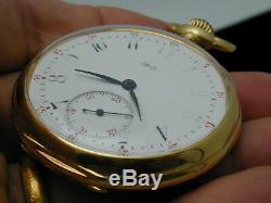 Heavey Solid 18k Yellow Gold Tiffany 48 MM Pocket Keeps Time To Be Restored
