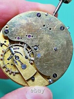 Helical Hairspring Detent Chronometer Pocket Watch Movement, For Repair (P108)