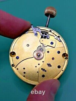 Helical Hairspring Detent Chronometer Pocket Watch Movement, For Repair (P108)