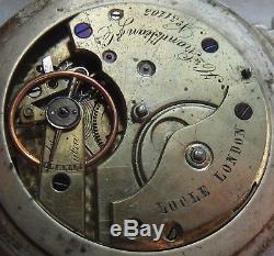 Henri Grandjean & Co. Pocket watch movement & beautiful dial in custom case