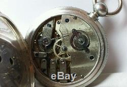 Henry Beguelin Locle Silver Pocket Watch Key Wind Movement Size 16s N°50263