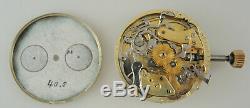 High Grade 31 Jewel MINUTE REPEATER and CHRONOGRAPH Pocket Watch movement c1910