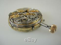High Grade 31 Jewel MINUTE REPEATER and CHRONOGRAPH Pocket Watch movement c1910