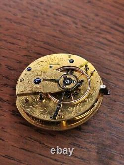 High Grade Fusee Pocket Watch Movement, Diamond End Stone, for Repair #L745