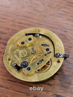 High Grade Fusee Pocket Watch Movement, Diamond End Stone, for Repair #L745