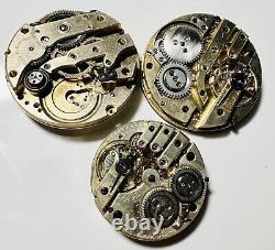 High Grade Pocket Watch Movements Job Lot Of 3