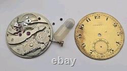 High Grade Touchon & Co Wittnauer Thin 39mm Pocket Watch Movement For Parts