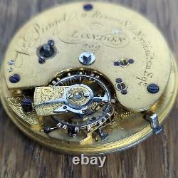 High Quality Fusee Pocket Watch Movement Victor Piaget, London To Restore (AO30)