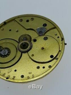 High Quality Swiss Cylinder Pocket Watch Movement, Silver Dial, Gold Hands (BT2)