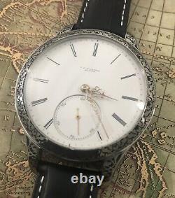High grade Auguste saltzman Keywind pocket watch movement in new engrave Case