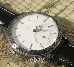 High grade Auguste saltzman Keywind pocket watch movement in new engrave Case