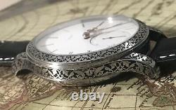 High grade Auguste saltzman Keywind pocket watch movement in new engrave Case