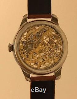 High grade jaeger lecoultre skeleton pocket watch movement in new ss custom case