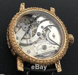 High grade patek philippe pocket watch movement in new engraved gold plated case