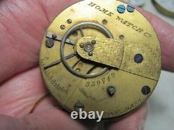 Home watch co/Waltham/1857 model/18 sz /comp movement/has some water damage