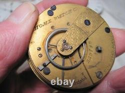 Home watch co/Waltham/1857 model/18 sz /comp movement/has some water damage