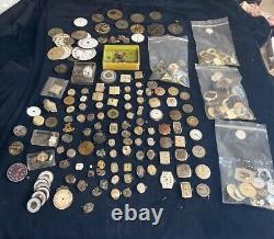 Huge Lot of Vtg Ant Watch & Pocket Watch Parts Movmt Dials Longines Omega Elgin