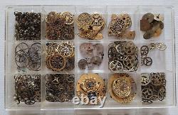 Huge lot Antique Verge Fusee pocket watch movement parts