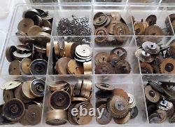 Huge lot Antique Verge Fusee pocket watch movement parts