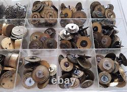 Huge lot Antique Verge Fusee pocket watch movement parts
