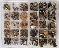 Huge lot Antique Verge Fusee pocket watch movement parts