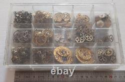 Huge lot Antique Verge Fusee pocket watch movement parts