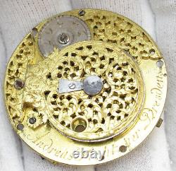 Huge lot Antique Verge Fusee pocket watch movement parts