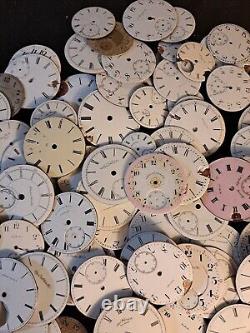 Huge lot OF 190 Hamilton Elgin Pocket Watch dials porcelain